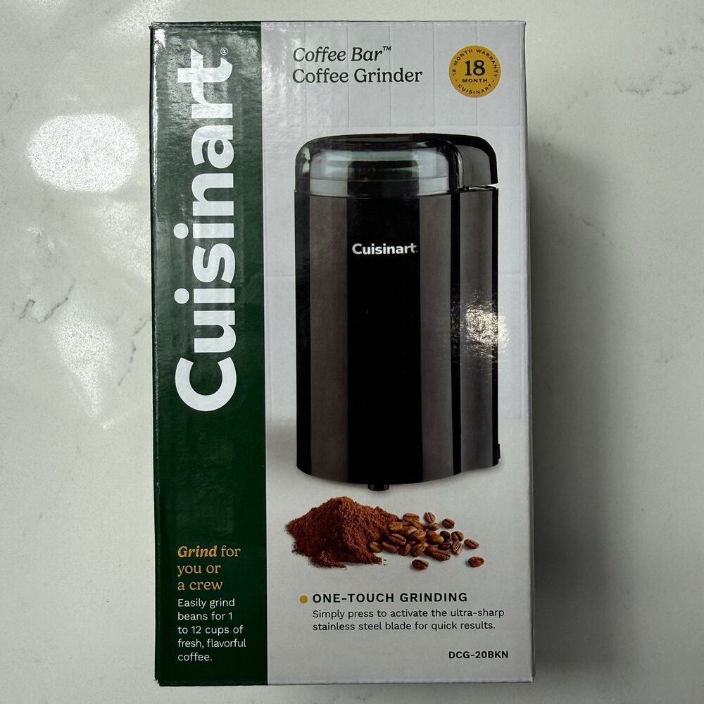 Cuisinart 12 Cup Coffee Bar Coffee Grinder, Black, DCG-20BKN New